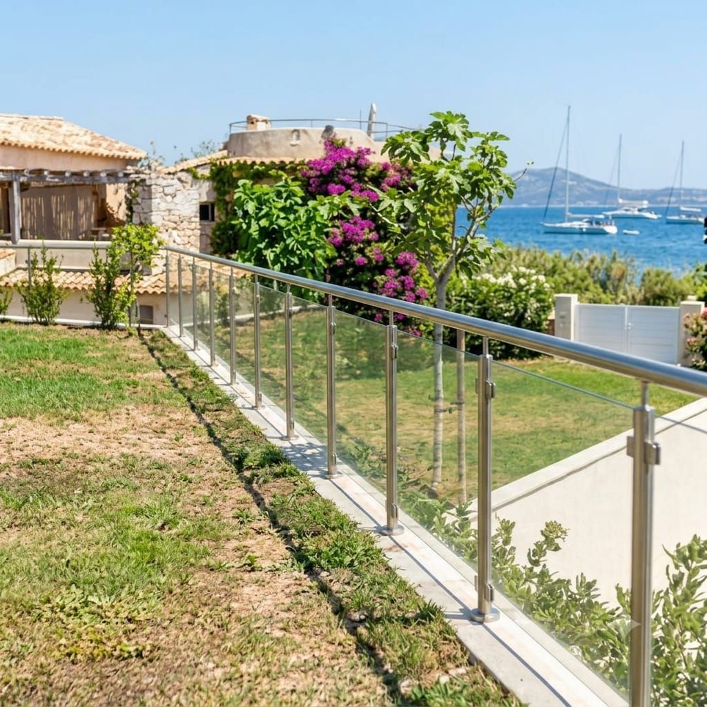 Garde-corps extérieur avec vue sur le littoral